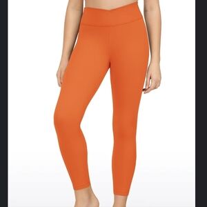 CRZ Yoga Vibrant Orange Crossover Waist Leggings - Girls XXL (10/12) NWT